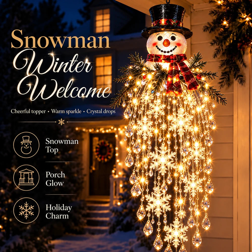 Hanging Snowflake Crystal LED Porch Light