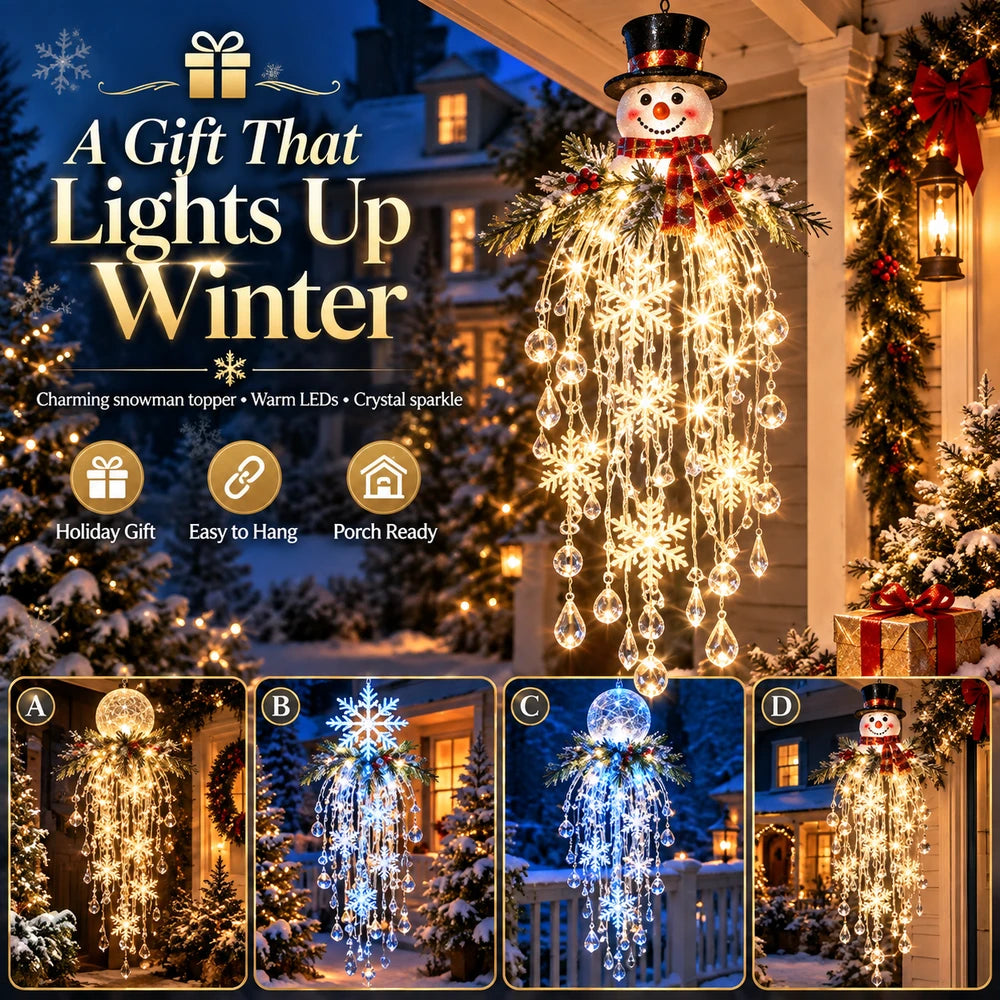 Hanging Snowflake Crystal LED Porch Light