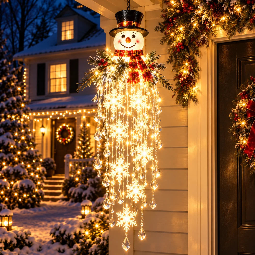 Hanging Snowflake Crystal LED Porch Light