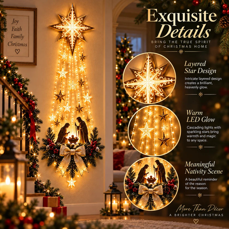 Lighted Bethlehem Star Nativity Wall Decor