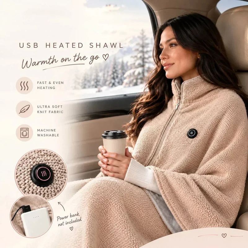 🔥Last Day 50% OFF✨Wearable Heated Blanket Shawl | Portable USB-Powered Warmth for Home, Work & Outdoors